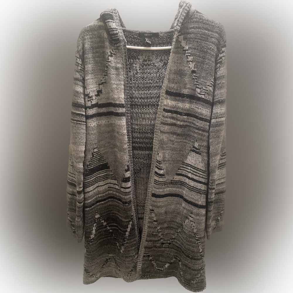 Forever 21 Long‎ Hooded Cardigan